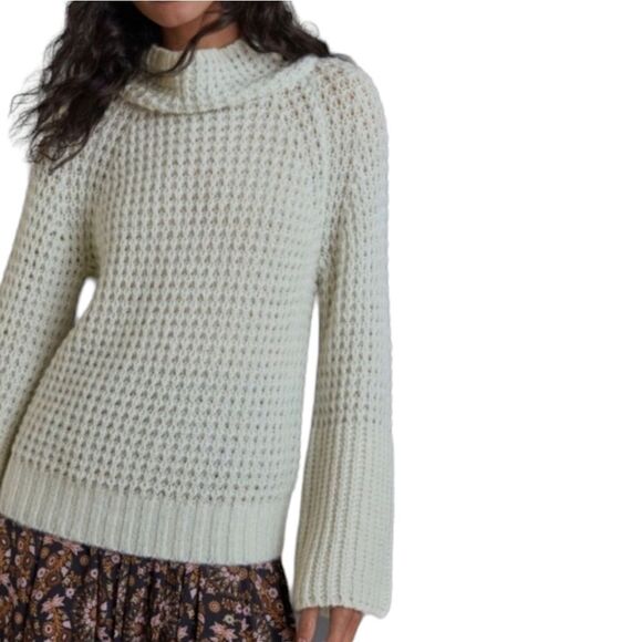 NWT MAEVE for Anthropologie Dionne Knit Bell Sleeve Mock Neck Sweater XSP - Picture 1 of 9
